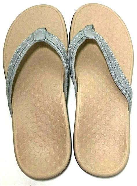 Vionic Womens Size Casandra Toe Post Sandal Light Gray Flip Flop