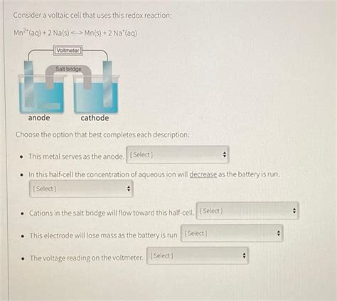 Solved Consider A Voltaic Cell That Uses This Redox