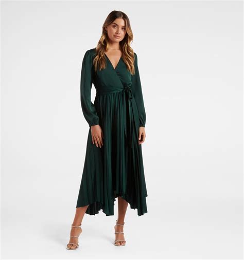 Buy Ellery Pleated Wrap Midi Dress Forever New