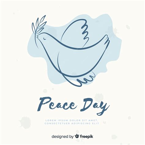 Premium Vector | Hand drawn peace day dove