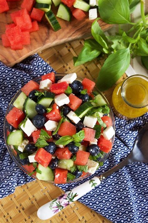 Refreshing And Simple This Watermelon Blueberry Feta Salad With