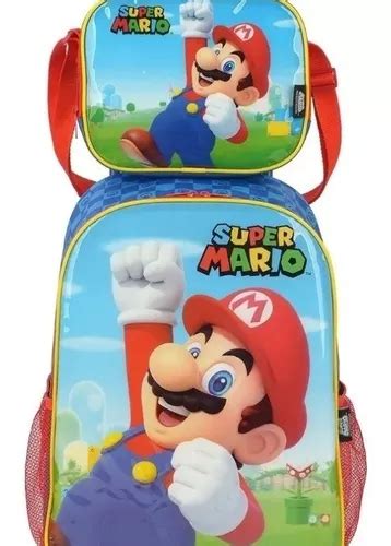 Kit Mochila Rodinhas Lancheira Super Mario Bros Luigi Az Ori Frete grátis