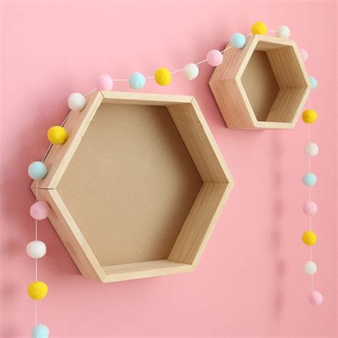 Étagères hexagonales deux pièces en bois Maison Déco Décoration