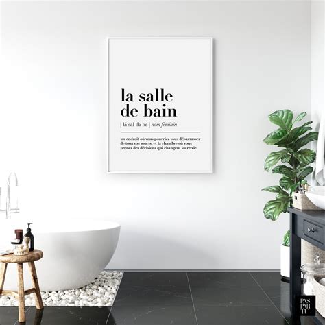 Salle De Bain Modern Print Bathroom Prints Bathroom Wall Art Etsy