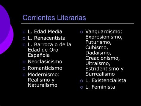 PPT GÉNEROS Y CORRIENTES LITERARIAS PowerPoint Presentation free