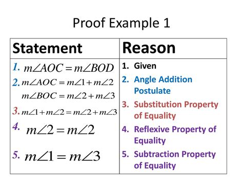 Substitution Property Of Equality Example With Angles