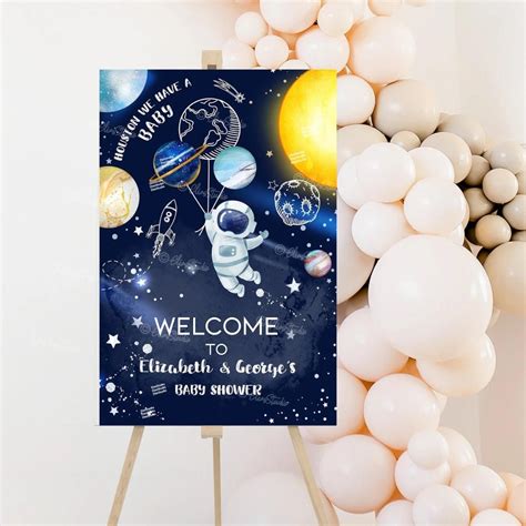 Space Baby Shower Decorations Outer Space Baby Shower Welcome Sign