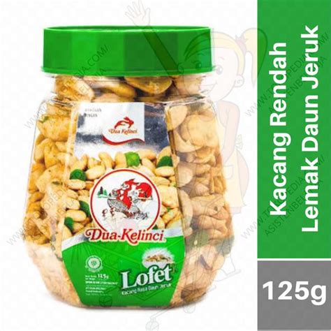 Jual Kacang DUA KELINCI Lofet Daun Jeruk 125g Snack Low Fat Cemilan