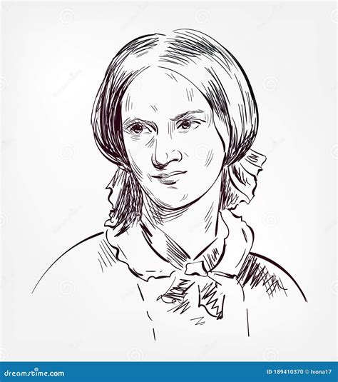 Charlotte Bronte Vector Sketch Illustration Isolated | CartoonDealer.com #189410370