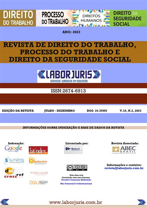 V N Revista De Direito Do Trabalho Processo Do Trabalho