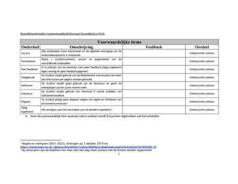 Beoordelingsformulier Verslag Ergonomieopdracht 1