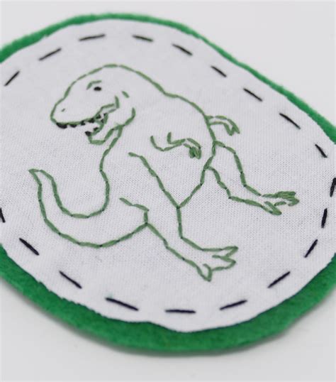 Parche De Dinosaurio Bordado T Rex Etsy