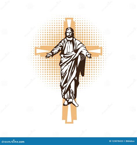 Impresión Cristiana Jesus Christ Resucitado En El Fondo De La Cruz