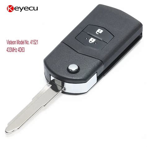 Keyecu Replacement Upgraded Flip Remote Car Key Fob Button Mhz