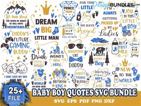 25 Baby Boy Quotes Svg Bundle, Baby Boy Svg Bundle, Baby Svg Instant ...