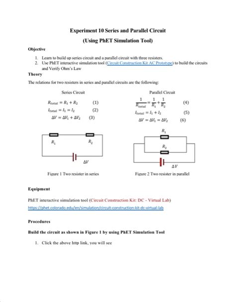 Series And Parallel Circuits Basics Phet Circuit Diagram