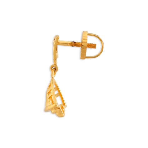 Buy Trendy 22 Karat Yellow Gold Bell Drop Earrings At Best Price Tanishq Uae