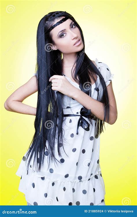 Flirty Brunette Stock Photo Image Of Adult Long Female