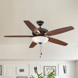 52-in Oil Rubbed Bronze Rustic Farmhouse 5-blade Ceiling Fan with Pull ...