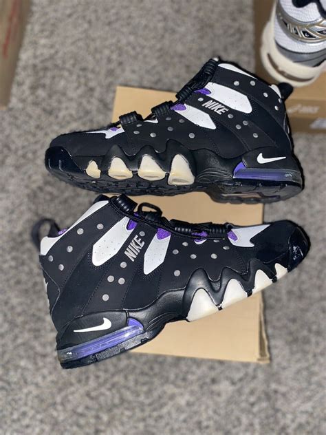 NIKE AIR MAX 2 CB94 USED SIZE 10 CHARLES BARKLEY BLACK WHITE PURPLE