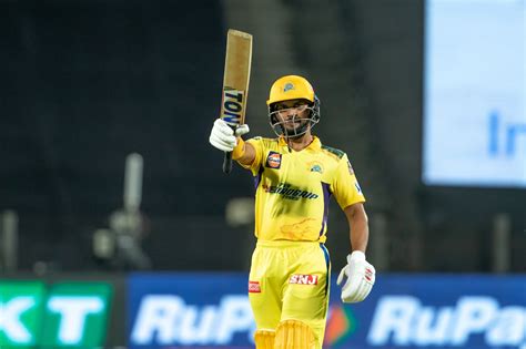 Ruturaj Gaikwad celebrates his first fifty of the IPL season ...