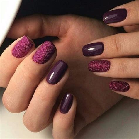 55 Trendy Manicure Ideas In Fall Nail Colors Mor Tırnaklar Oje Jel