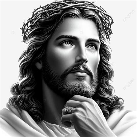 Isa Masih Yeshu Jesús En Blanco Y Negro PNG dibujos Isa Masih Yeshu