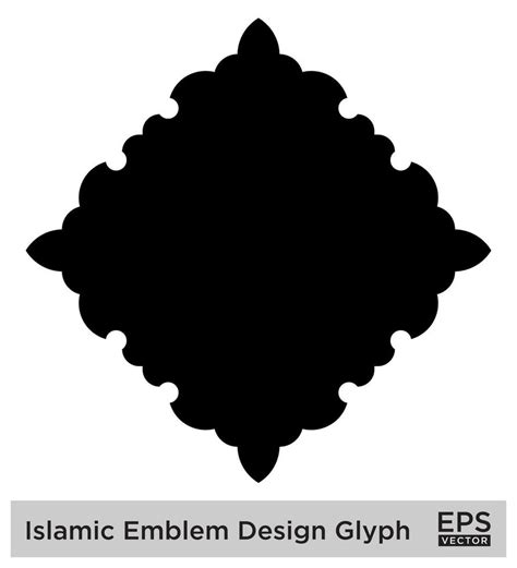 Islamic Amblem Design Glyph Black Filled Silhouettes Design Pictogram