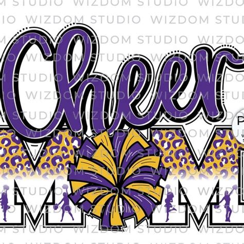 Mom Of Both Football And Cheer Png Image Leopard Purple Gold Etsy