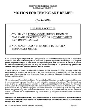 Fillable Online Fljud13 Paternity Forms Thirteenth Judicial Circuit