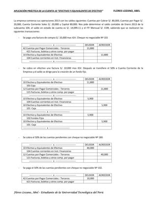 Cuenta Efectivo Y Equivalentes De Efectivo Pdf