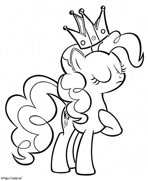 Pinkie Pie With Crown Coloring Page