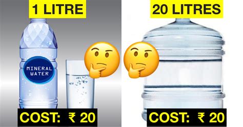 Why Does 1 Litre Mineral Water Bottle Costs Rs 20 While 20 Litre Can Costs The Same Heres The