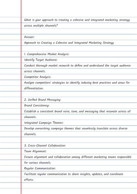 SOLUTION: What is your approach to creating a cohesive and integrated