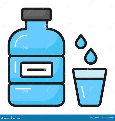 Zam Zam Water Gallon With Glass Vector Design Editable Style Stock