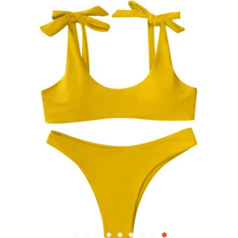 Mustard Yellow Bikini Women S Fashion Swimwear Bikinis Swimsuits On Carousell