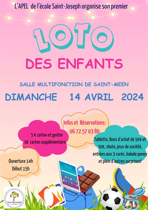 Loto Des Enfants Saint M En R Cr Atiloups Finist Re