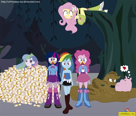 Safe Artist Conikiblasu Fan Applejack Fluttershy Pinkie