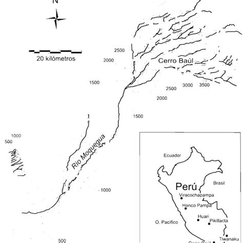 Mapa De La Cuellca Del Rio Moquegua En El Extrema Sur Del Pent Can La