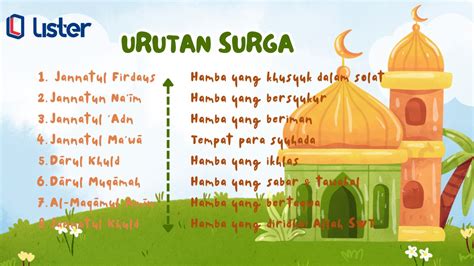 nama nama surga  penghuninya  bahasa arab listercoid