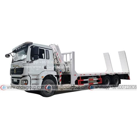 SHACMAN H3000 10 Wheel Self Loading Truck With 5 Ton Knuckle Boom Crane