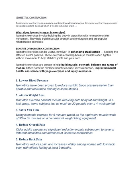 Lesson 3 Isometric Contraction | PDF | Strength Training | Physical Fitness