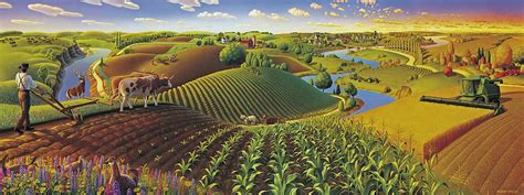 Harvest Panorama Painting by Robin Moline | Pixels