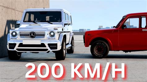 Mercedes Benz G63 VS Lada Niva 200 KM H BeamNG Drive CRASH Test