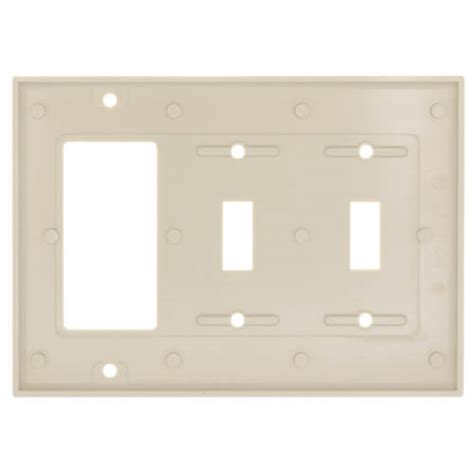 80421 I Leviton 80421 I 3 Gang Electrical Wall Plate Combo 1 Decora And 2 Toggle Switch Ivory