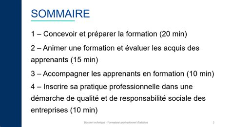 Diaporama Du Dossier Technique Formateur Professionnel D Adultes