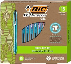 Amazon BIC Ecolutions Ocean Bound Retractable Gel Pens Medium