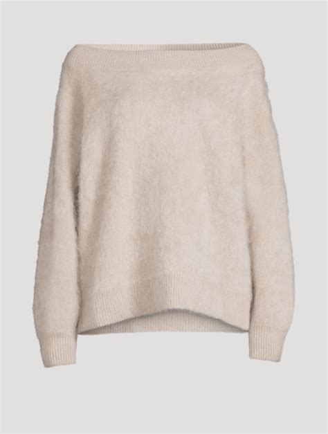 Lisa Yang Kamila Off The Shoulder Brushed Cashmere Sweater Holt Renfrew