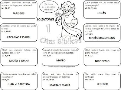 Educar Con Jes S Juego De Citas B Blicas En Busca De Algunos Personajes