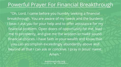 Powerful Prayer For Financial Breakthrough Ex Study